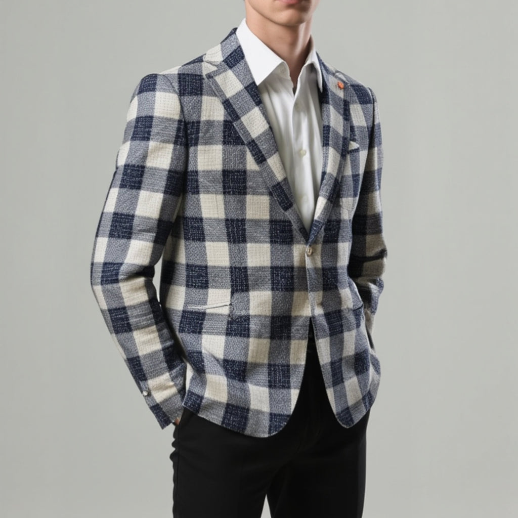 Giacca casual fantasia a quadri | Manuel Ritz