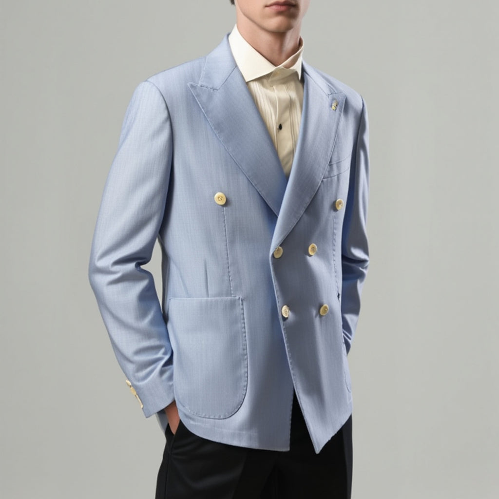 Completo Giacca e Pantalone azzurro bottoni incrociati | Guarinucci Napoli