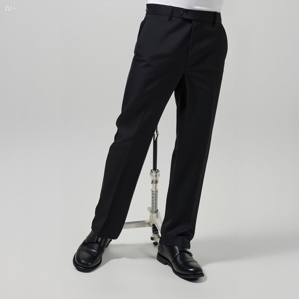 Completo Giacca e Pantalone nero elegante con riga verticale | Woolmark