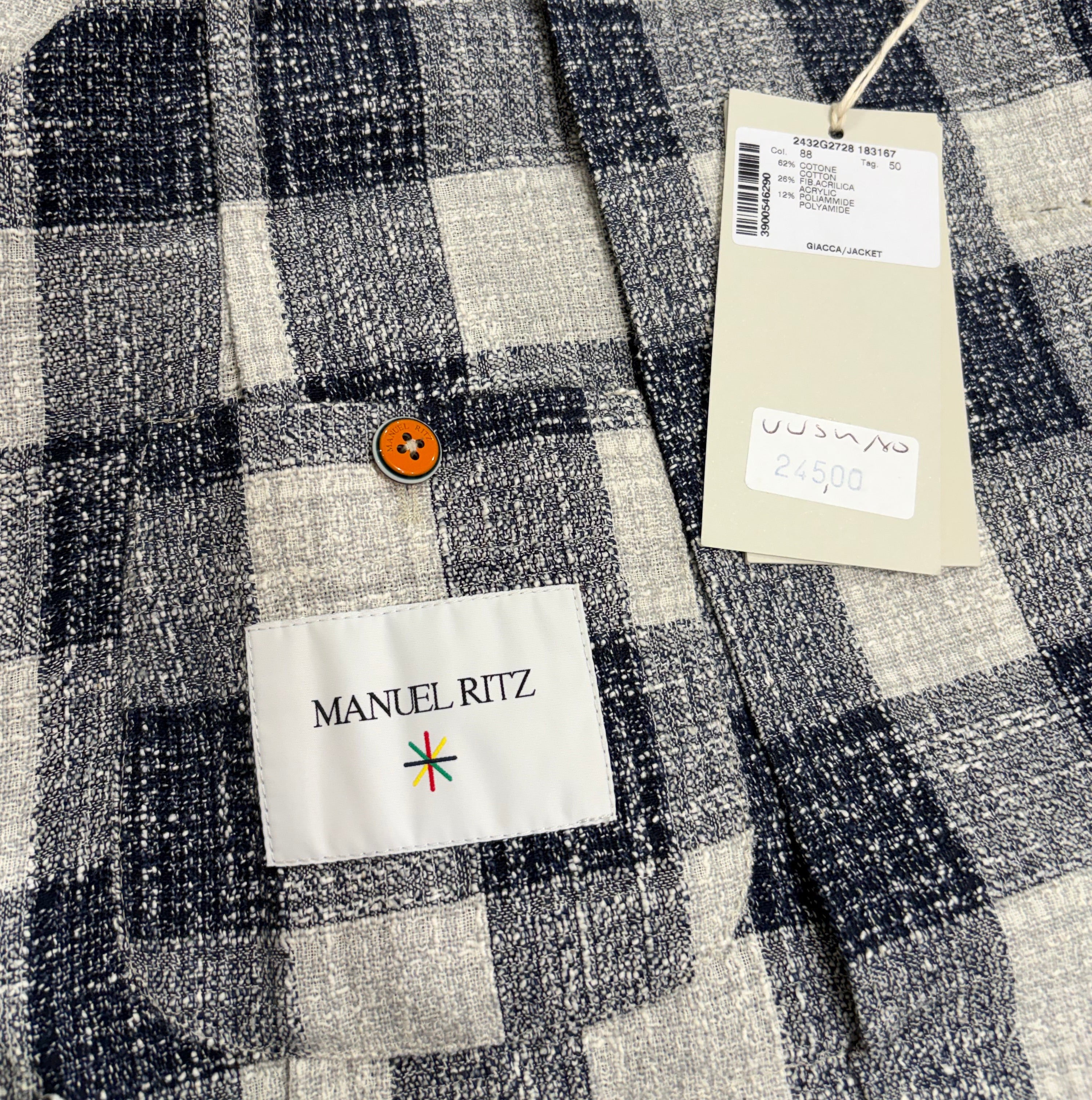 Giacca casual fantasia a quadri | Manuel Ritz