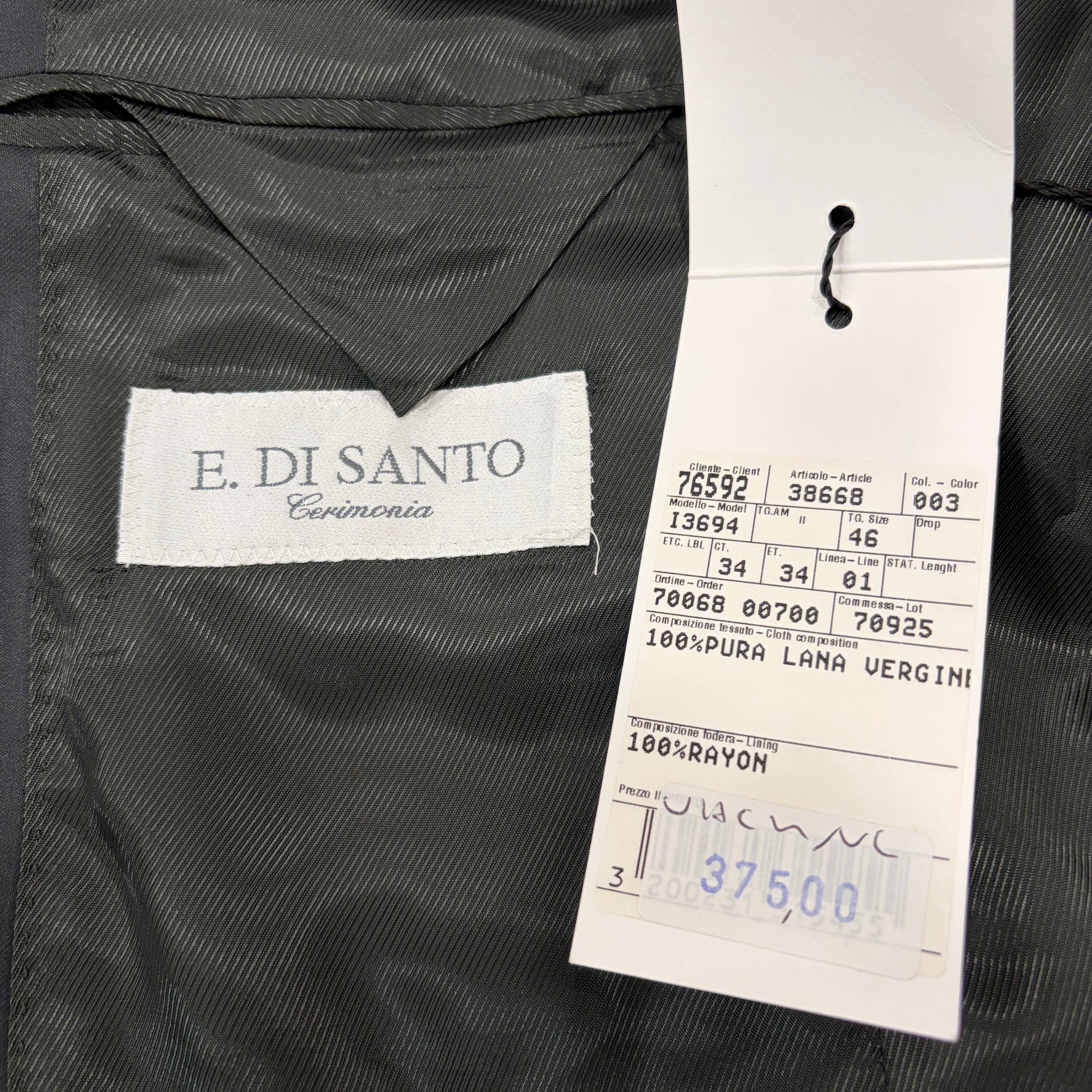 Completo Giacca e Pantalone elegante nero lucido | E. DI SANTO cerimonia