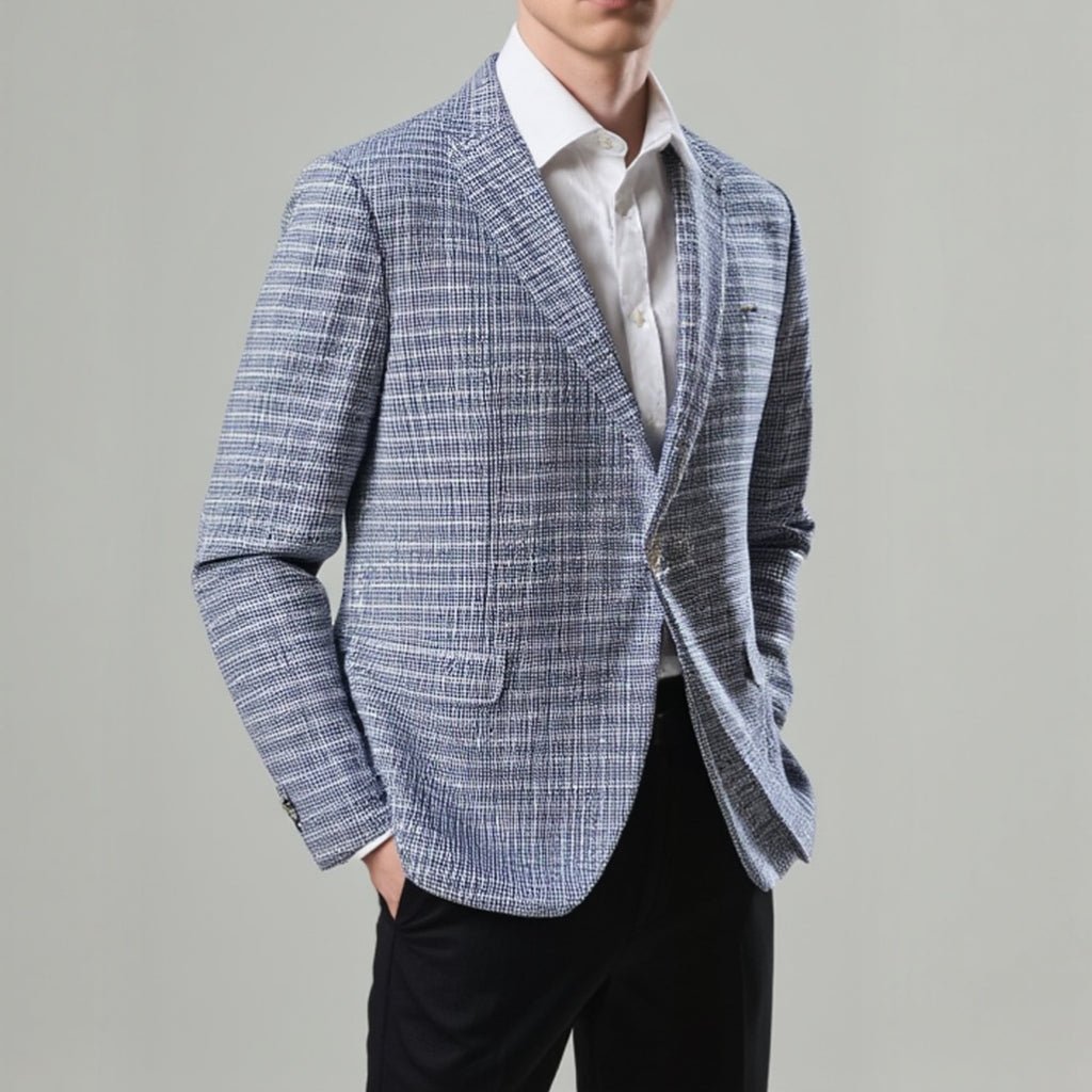 Giacca casual fantasia azzurra | Manuel Ritz