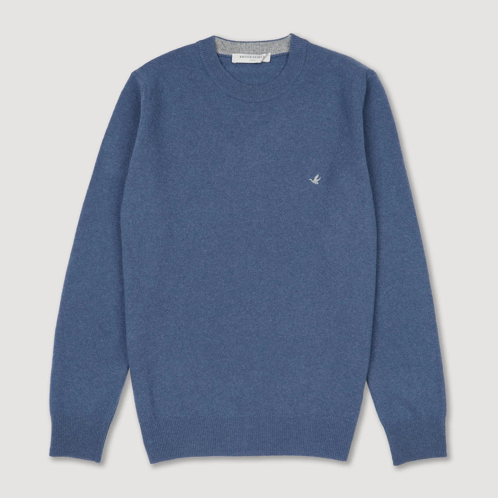 Maglione pura lana contrasto thunder | Brooksfield