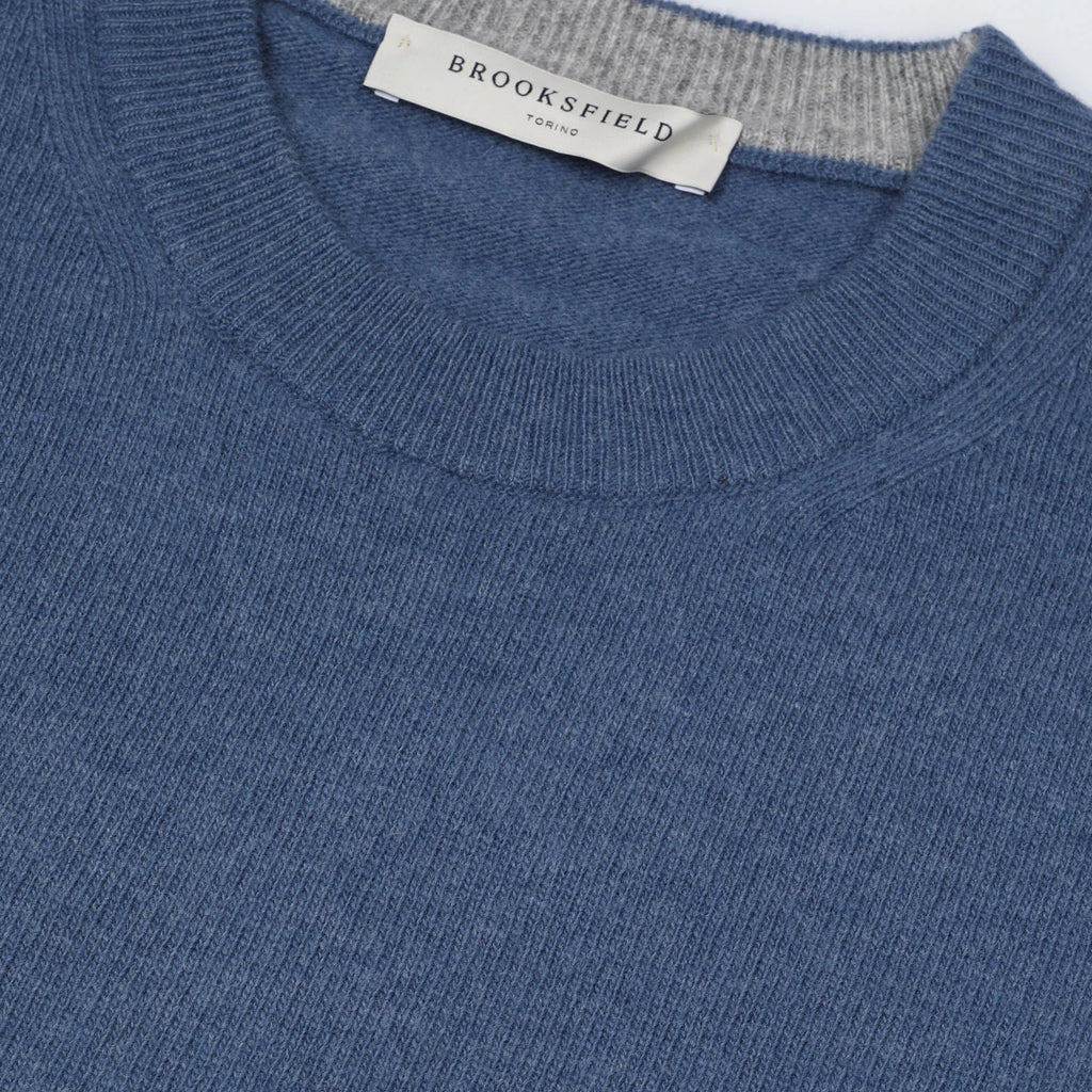 Maglione pura lana contrasto thunder | Brooksfield