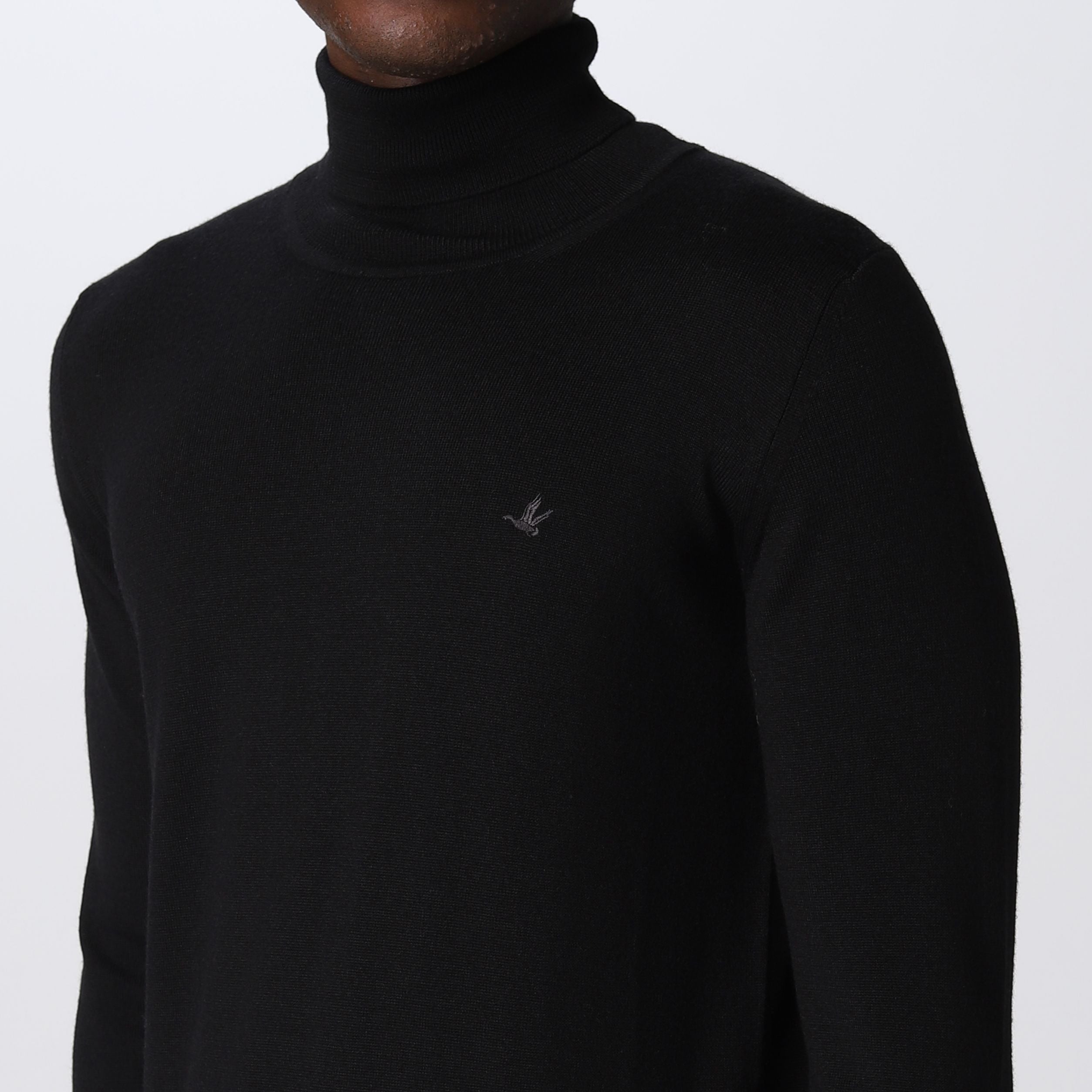 Maglione girocollo pura lana nero | Brooksfield