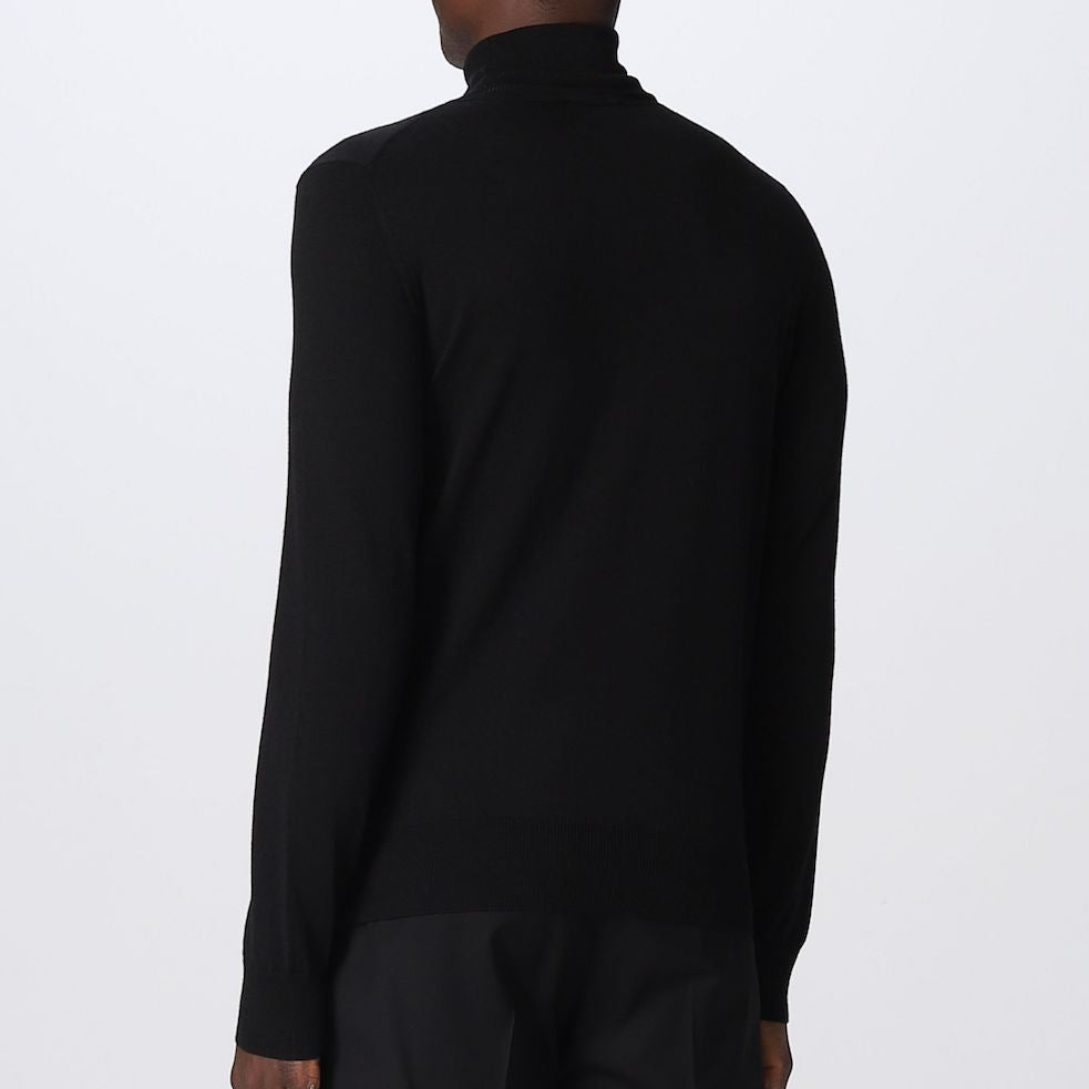 Maglione girocollo pura lana nero | Brooksfield